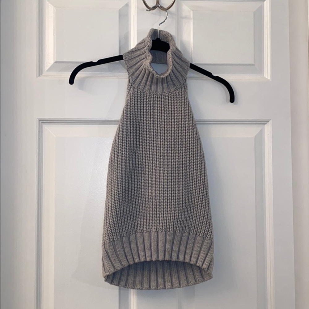 Gray Sweater Halter Top